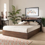 Christopher Modern and Contemporary Rustic Walnut Brown Finished Wood Queen Size Platform Bed with Shelves SEBED13015026-Columbia/Black-Queen By Baxton Studio