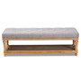 Linda Modern and Rustic Grey Linen Fabric Upholstered and Greywashed Wood Storage Bench JY-0003-Grey/Greywashed-Bench By Baxton Studio