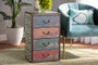 Amandine Vintage Rustic French Inspired Multicolor Finished Wood 4-Drawer Accent Storage Chest SJ14512-Multi-4DW-Chest By Baxton Studio