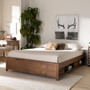 Anders Traditional and Rustic Ash Walnut Brown Finished Wood Queen Size Platform Storage Bed Frame with Built-In Shelves MG0013-Ash Walnut-Queen By Baxton Studio