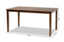 Eveline Modern and Contemporary Walnut Brown Finished Rectangular Wood Dining Table RH7008T-Walnut-DT By Baxton Studio