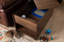 Skylar Modern and Contemporary Walnut Brown Finished Cat Litter Box Cover House SECHC150090WI-Columbia-Cat House By Baxton Studio