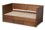 Thomas Classic and Traditional Walnut Brown Finished Wood Expandable Twin Size to King Size Daybed with Storage Drawers MG0032-Walnut-3DW-Daybed By Baxton Studio