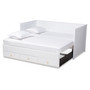 Thomas Classic and Traditional White Finished Wood Expandable Twin Size to King Size Daybed with Storage Drawers MG0032-White-3DW-Daybed By Baxton Studio