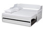 Jameson Modern and Transitional White Finished Expandable Twin Size to King Size Daybed with Storage Drawer MG0033-1-White-Daybed By Baxton Studio