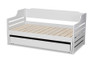Jameson Modern and Transitional White Finished Expandable Twin Size to King Size Daybed with Storage Drawer MG0033-1-White-Daybed By Baxton Studio