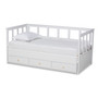 Kendra Modern and Contemporary White Finished Expandable Twin Size to King Size Daybed with Storage Drawers MG0035-White-3DW-Daybed By Baxton Studio