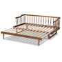 Muriel Modern and Transitional Walnut Brown Finished Wood Expandable Twin Size to King Size Spindle Daybed MG0037-Walnut-Daybed By Baxton Studio