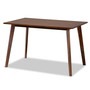 Britte Mid-Century Modern Transitional Walnut Brown Finished Rectangular Wood Dining Table  Fiesta-Walnut-Rectangle DT By Baxton Studio