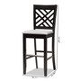 Jason Modern and Contemporary Grey Fabric Upholstered and Espresso Brown Finished Wood 2-Piece Bar Stool Set RH317B-Grey/Dark Brown-BS By Baxton Studio