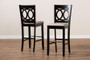 Carson Modern and Contemporary Sand Fabric Upholstered and Espresso Brown Finished Wood 2-Piece Bar Stool Set RH315B-Sand/Dark Brown-BS By Baxton Studio