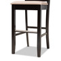 Carson Modern and Contemporary Sand Fabric Upholstered and Espresso Brown Finished Wood 2-Piece Bar Stool Set RH315B-Sand/Dark Brown-BS By Baxton Studio