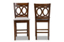 Lenoir Modern and Contemporary Grey Fabric Upholstered Walnut Brown Finished Wood 2-Piece Counter Height Pub Chair Set RH315P-Grey/Walnut-PC By Baxton Studio