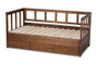 Kendra Modern and Contemporary Walnut Brown Finished Expandable Twin Size to King Size Daybed with Storage Drawers MG0035-Walnut-3DW-Daybed By Baxton Studio