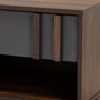 Naoki Modern and Contemporary Two-Tone Grey and Walnut Finished Wood 1-Drawer Nightstand LV15ST15240-Columbia/Dark Grey-NS By Baxton Studio