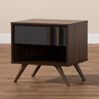 Naoki Modern and Contemporary Two-Tone Grey and Walnut Finished Wood 1-Drawer Nightstand LV15ST15240-Columbia/Dark Grey-NS By Baxton Studio
