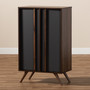 Naoki Modern and Contemporary Two-Tone Grey and Walnut Finished Wood 2-Door Shoe Cabinet LV15SC15150-Columbia/Dark Grey-Shoe Cabinet By Baxton Studio