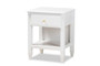 Naomi Classic and Transitional White Finished Wood 1-Drawer Bedroom Nightstand MG0038-White-NS By Baxton Studio