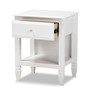 Naomi Classic and Transitional White Finished Wood 1-Drawer Bedroom Nightstand MG0038-White-NS By Baxton Studio