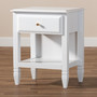 Naomi Classic and Transitional White Finished Wood 1-Drawer Bedroom Nightstand MG0038-White-NS By Baxton Studio