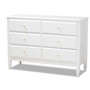 Naomi Classic and Transitional White Finished Wood 6-Drawer Bedroom Dresser MG0038-White-6DW-Dresser By Baxton Studio