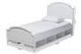 Elise Classic and Traditional Transitional White Finished Wood Twin Size Storage Platform Bed MG0038-White-Twin By Baxton Studio