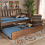 Midori Modern and Contemporary Transitional Walnut Brown Finished Wood Twin Size Trundle Bed MG0046-1-Walnut-Trundle By Baxton Studio