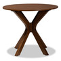 Kenji Modern and Contemporary Walnut Brown Finished 35-Inch-Wide Round Wood Dining Table RH7208T-Walnut-35-IN-DT By Baxton Studio