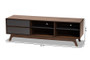 Koji Mid-Century Modern Two-Tone Grey and Walnut Finished Wood 2-Drawer TV Stand SE TV90780WI-Columbia/Dark Grey-TV Stand By Baxton Studio