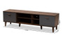 Moina Mid-Century Modern Two-Tone Walnut Brown and Grey Finished Wood TV Stand SE TV90810WI-Columbia/Dark Grey-TV Stand By Baxton Studio