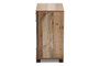 Cyrille Modern and Contemporary Farmhouse Rustic Finished Wood 2-Door Shoe Cabinet ID-SC001-Yosemile Oak-Shoe Rack By Baxton Studio