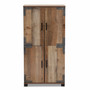 Cyrille Modern and Contemporary Farmhouse Rustic Finished Wood 4-Door Shoe Cabinet ID-SC003-Yosemile Oak-Shoe Rack By Baxton Studio