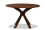 Kenji Modern and Contemporary Walnut Brown Finished 48-Inch-Wide Round Wood Dining Table RH7208T-Walnut-48-IN-DT By Baxton Studio