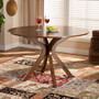 Kenji Modern and Contemporary Walnut Brown Finished 48-Inch-Wide Round Wood Dining Table RH7208T-Walnut-48-IN-DT By Baxton Studio