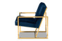 Janelle Luxe and Glam Royal Blue Velvet Fabric Upholstered and Gold Finished Living Room Accent Chair TSF-7754D-Royal Blue/Gold-CC By Baxton Studio