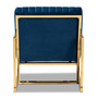 Janelle Luxe and Glam Royal Blue Velvet Fabric Upholstered and Gold Finished Living Room Accent Chair TSF-7754D-Royal Blue/Gold-CC By Baxton Studio