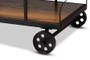 Frieda Rustic and Industrial Farmhouse Walnut Brown Finished Wood and Black Finished Metal Console Cart YLX-0906-015-Console Cart By Baxton Studio
