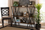 Norton Rustic and Industrial Walnut Brown Finished Wood and Black Finished Metal Console Table YLX-0906-020-Console By Baxton Studio