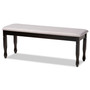 Corey Modern and Contemporary Grey Fabric Upholstered and Dark Brown Finished Wood Dining Bench RH039-Grey/Dark Brown-Dining Bench By Baxton Studio