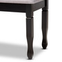 Corey Modern and Contemporary Grey Fabric Upholstered and Dark Brown Finished Wood Dining Bench RH039-Grey/Dark Brown-Dining Bench By Baxton Studio