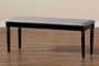 Giovanni Modern and Contemporary Grey Fabric Upholstered and Dark Brown Finished Wood Dining Bench  RH038-Grey/Dark Brown-Dining Bench By Baxton Studio