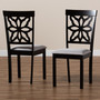 Samwell Modern and Contemporary Grey Fabric Upholstered and Dark Brown Finished Wood 2-Piece Dining Chair Set RH1019C-Grey/Dark Brown-DC-2PK By Baxton Studio