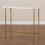 Samuel Modern and Contemporary Gold Finished Metal Console Table With Faux Marble Tabletop WS-12220-Console By Baxton Studio