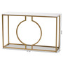 Caldwell Modern and Contemporary Gold Finished Metal Console Table With Faux Marble Tabletop WS-12218-Console By Baxton Studio