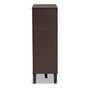Idina Mid-Century Modern Two-Tone Dark Brown and Grey Finished Wood 1-Door Shoe Cabinet SESC16104-Modi Wenge-Shoe Cabinet By Baxton Studio