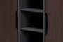 Idina Mid-Century Modern Two-Tone Dark Brown and Grey Finished Wood 2-Door Shoe Cabinet SESC16105-Modi Wenge-Shoe Cabinet By Baxton Studio