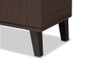 Idina Mid-Century Modern Two-Tone Dark Brown and Grey Finished Wood 2-Door Shoe Cabinet SESC16105-Modi Wenge-Shoe Cabinet By Baxton Studio