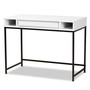 Cargan Modern and Contemporary White Finished Wood and Black Metal 1-Drawer Desk ST8002-White/Black-Desk By Baxton Studio