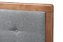 Sarine Mid-Century Modern Dark Grey Fabric Upholstered Walnut Brown Finished Wood King Size Headboard MG97053-Dark Grey/Ash Walnut-HB-King By Baxton Studio