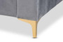 Oksana Modern Contemporary Glam and Luxe Light Grey Velvet Fabric Upholstered and Gold Finished Full Size Daybed CF0344-Light Grey Daybed-Full By Baxton Studio
